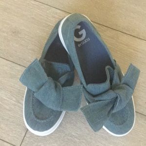 G by Guess Platform Denim Bow Sneakers 7 1/2
